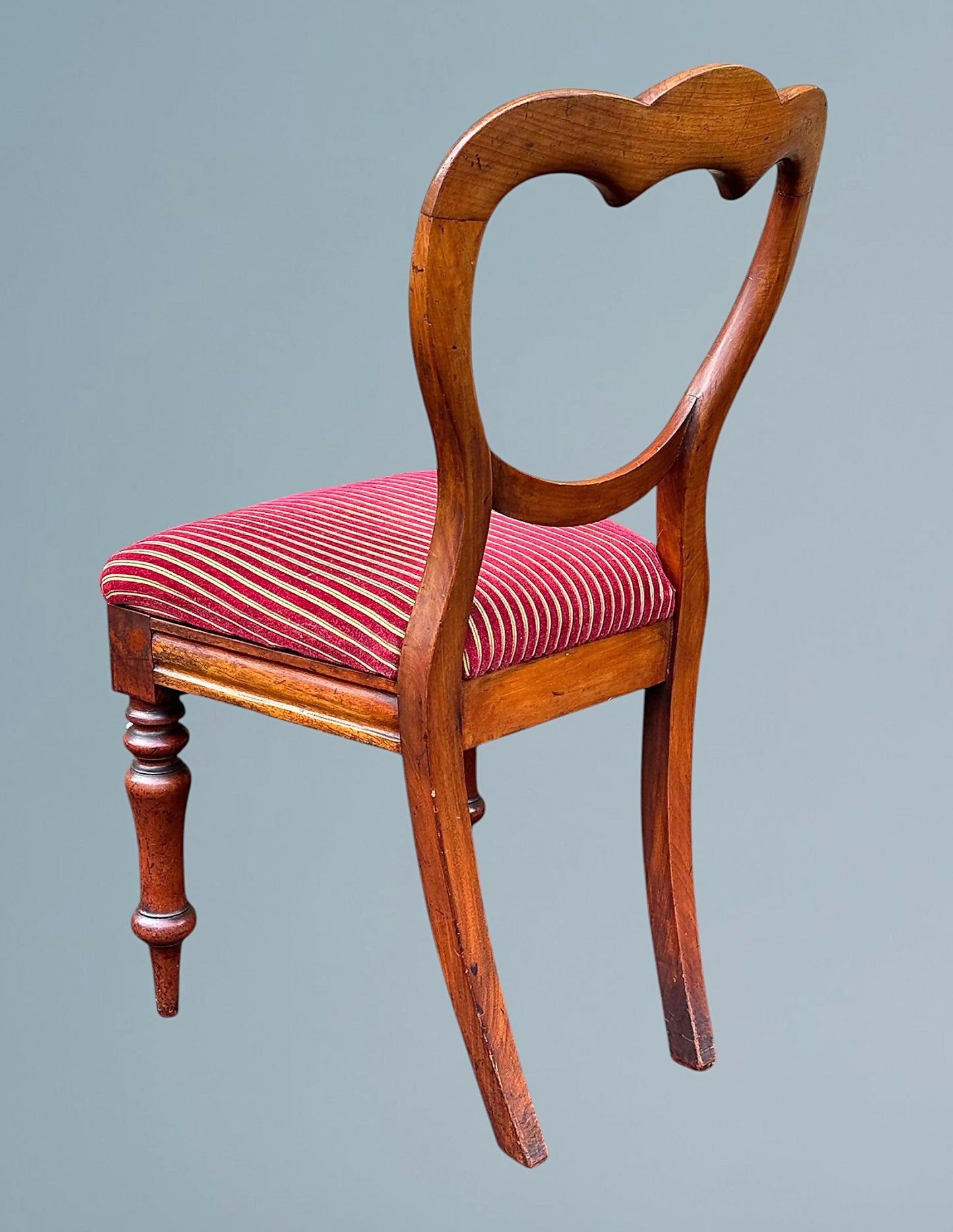 Set of Four Antique Victorian Mahogany Balloon Back Dining Chairs