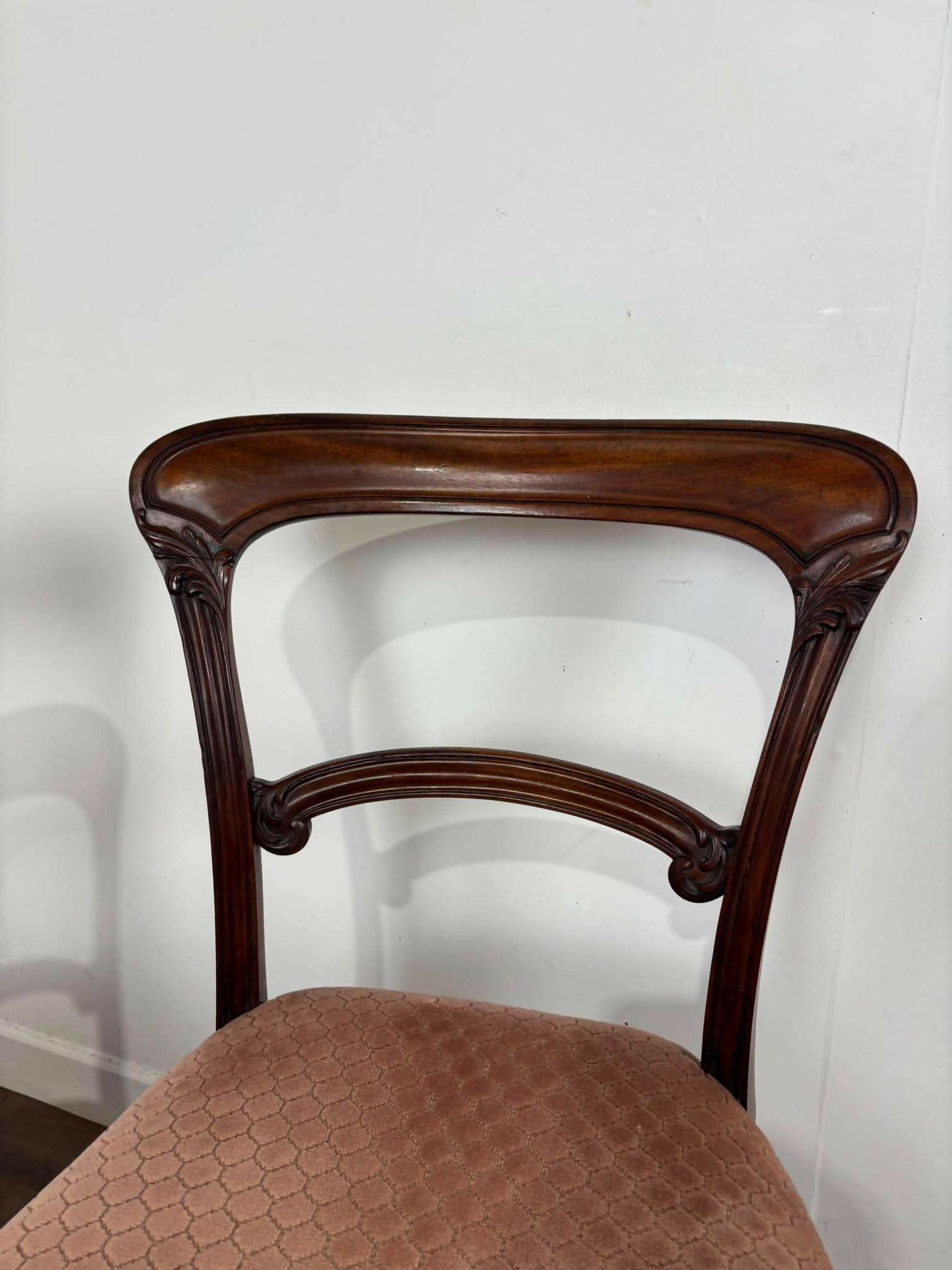 Pair of Victorian Mahogany Side Chairs on Turned Legs