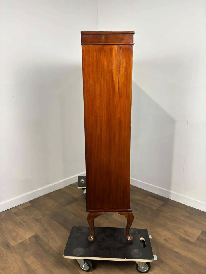 Early 20th Century Mahogany Bookcase on Queen Anne Legs