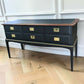Stag minstrel black gold console table/ mid century modern vintage sideboard