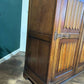 Vintage Oak Priory Double Wardrobe With Linen Fold Designb