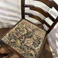 Vintage Set of Seven Oak Ladder Back Dining Chairs Including Carver Chair