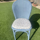 Wedgwood blue accent chair with matching fabric
