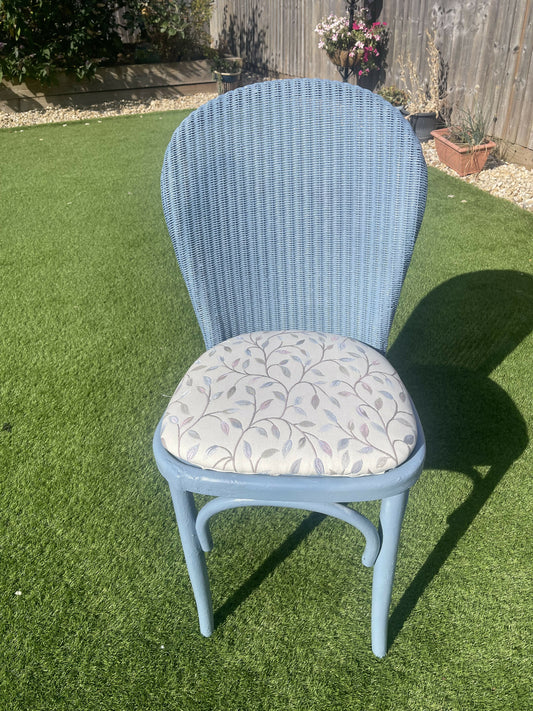 Wedgwood blue accent chair with matching fabric