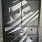 Stag Linen Press | Jet Black Gloss Cabinet with Striking Femme Artwork & Dramatic Yellow Interior