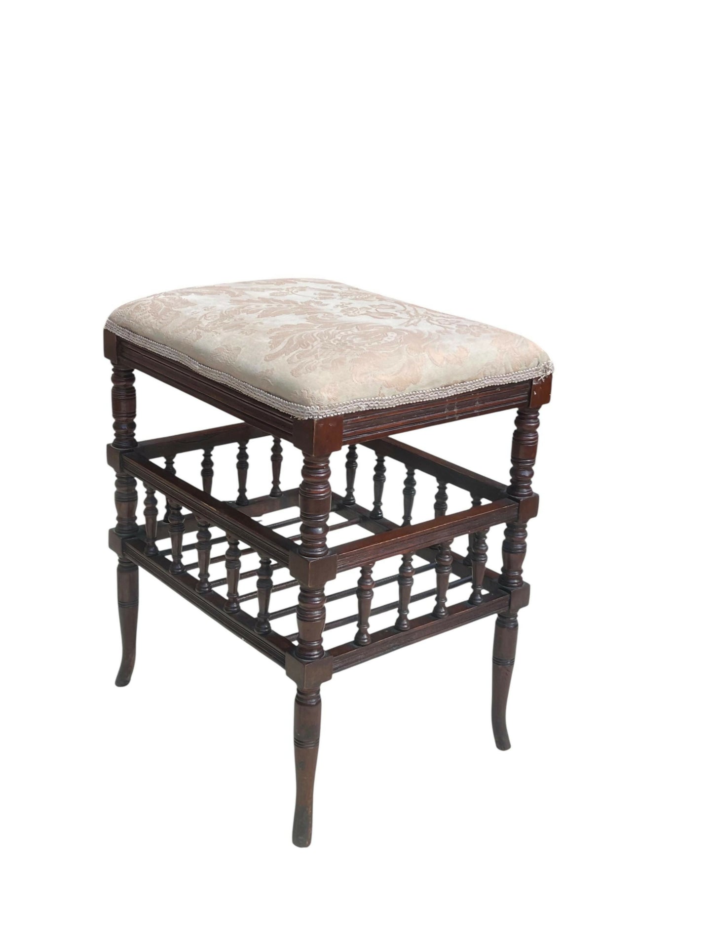 Antique Mahogany late Victorian spindle stool