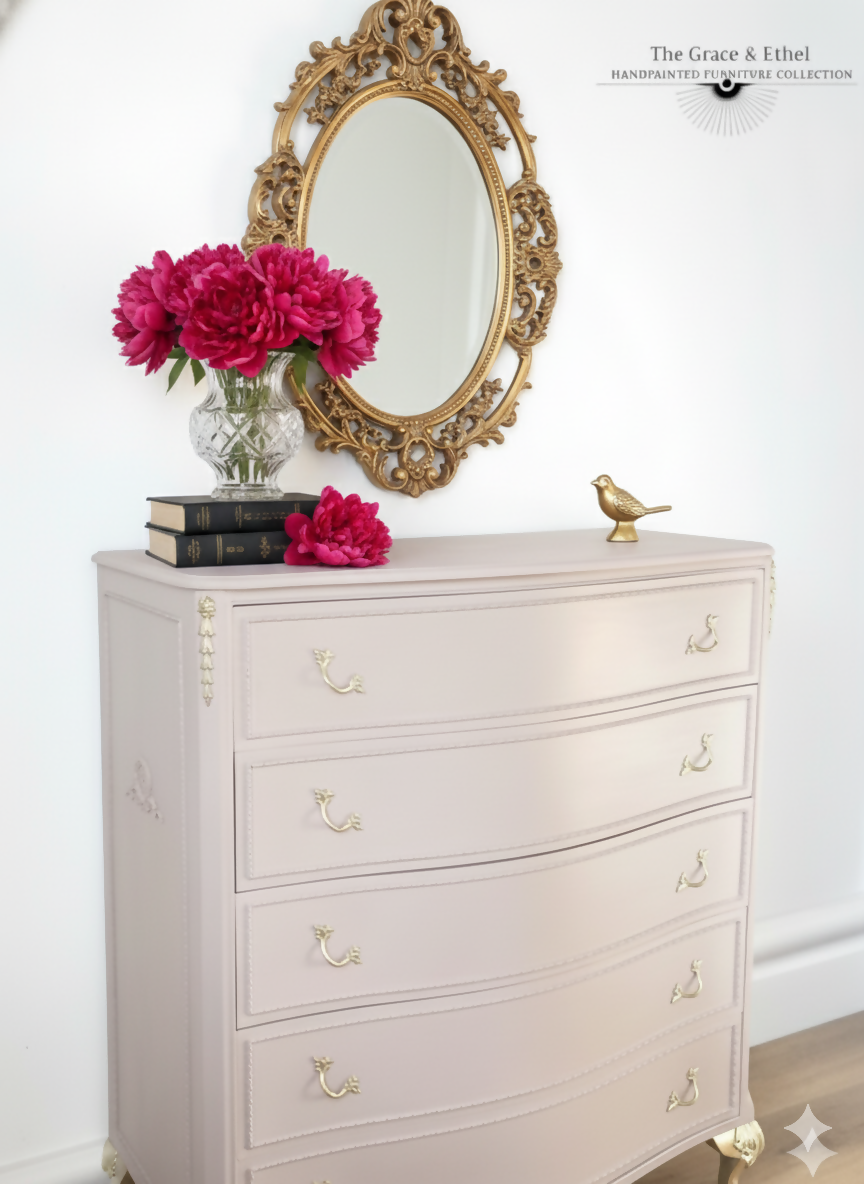 Louis chest of drawers in pink