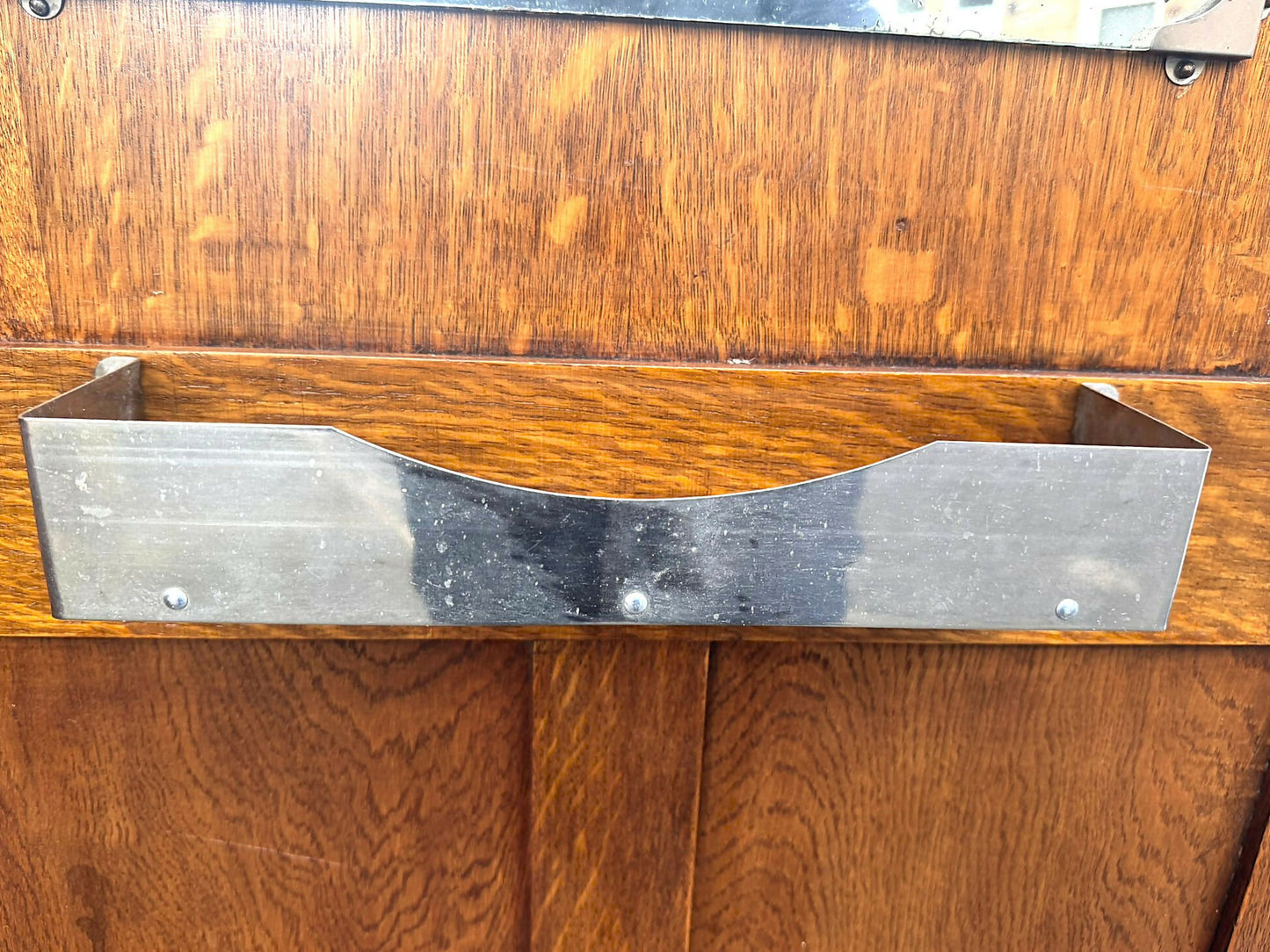 Oak Wardrobe Linen Fold Carved Decoration