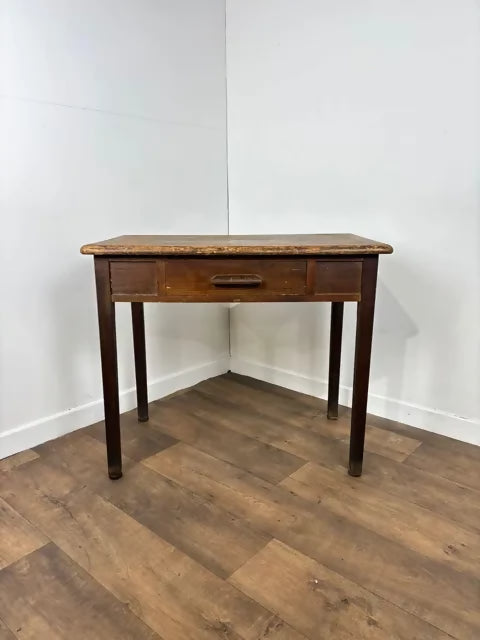 Vintage Oak Rustic Table With Drawer
