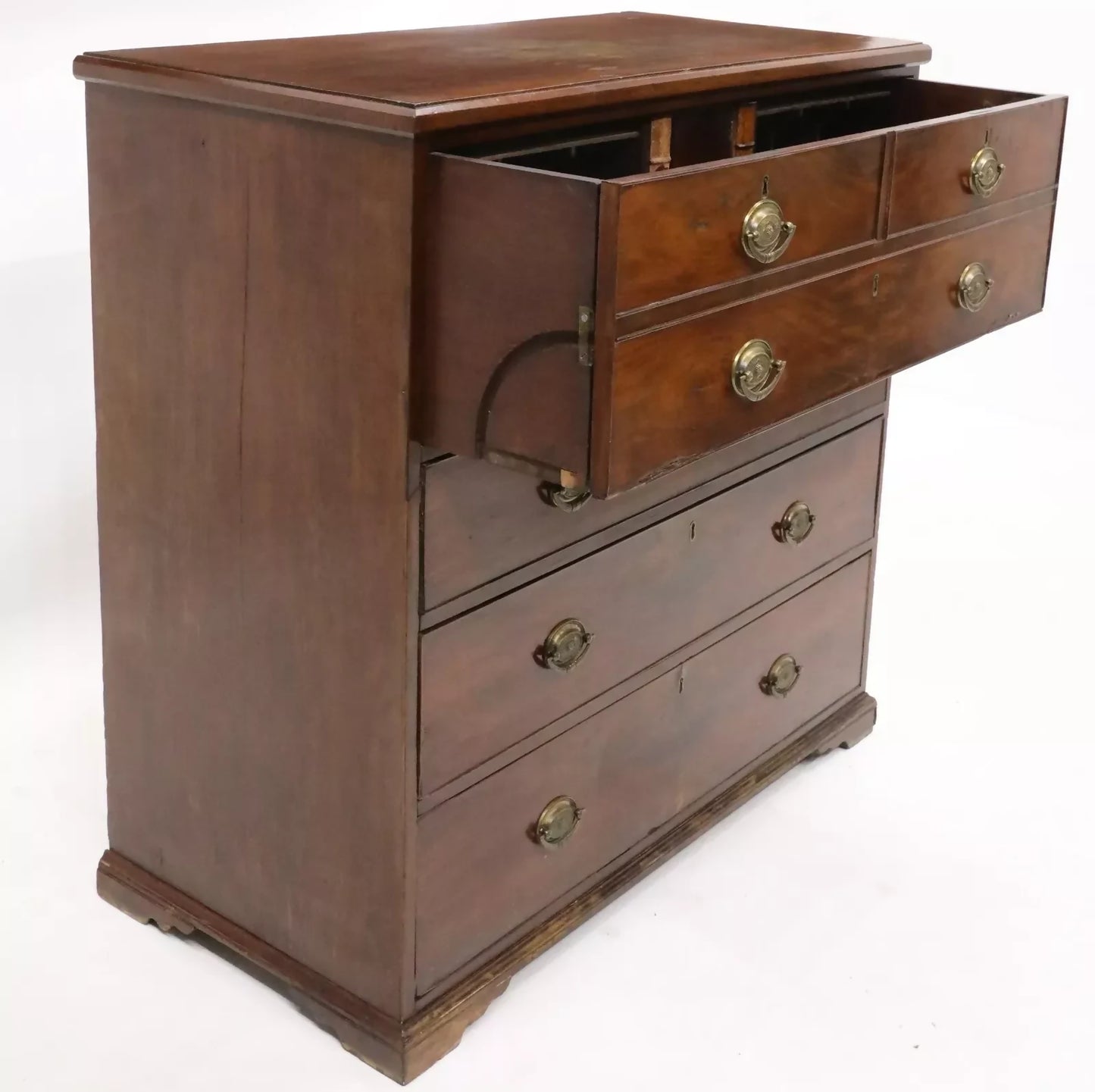 Georgian Mahogany Secretaire Chest of Drawers Fitted Interior FREE UK Delivery