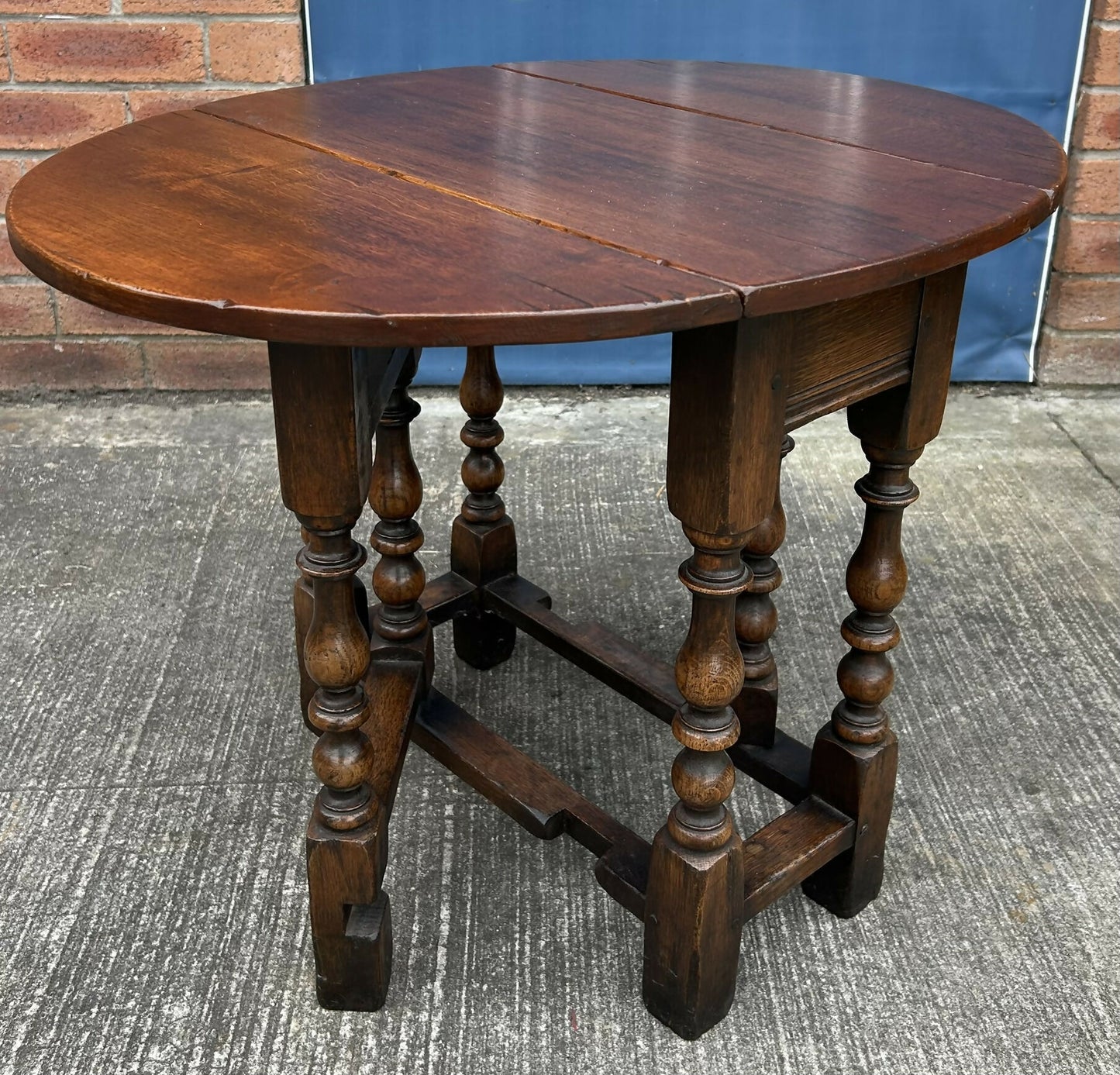 Titchmarsh & Goodwin Vintage Oak Miniature Dropleaf Gateleg Occasional Table