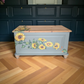 Vintage upcycled green blanket box rustic storage coffee table