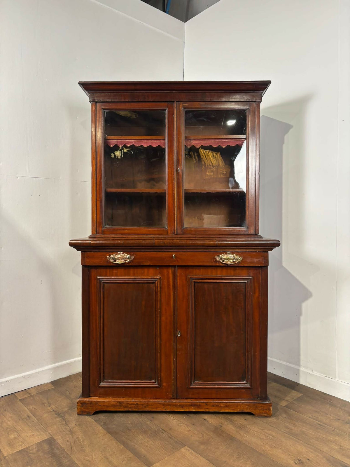 Late Victorian Mahogany Glazed Bookcase