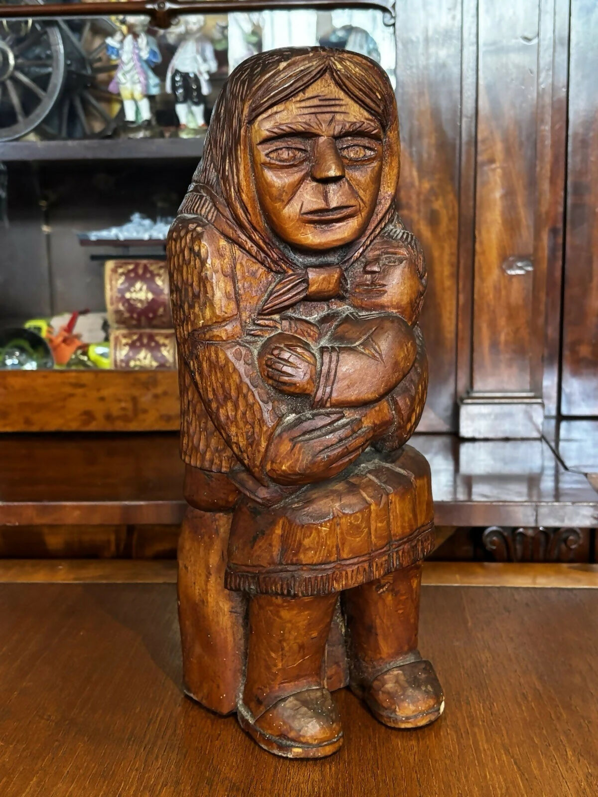 Large Carved Wooden Polish Folk Art By Jerzy Surfyk Signed & Dated 1978