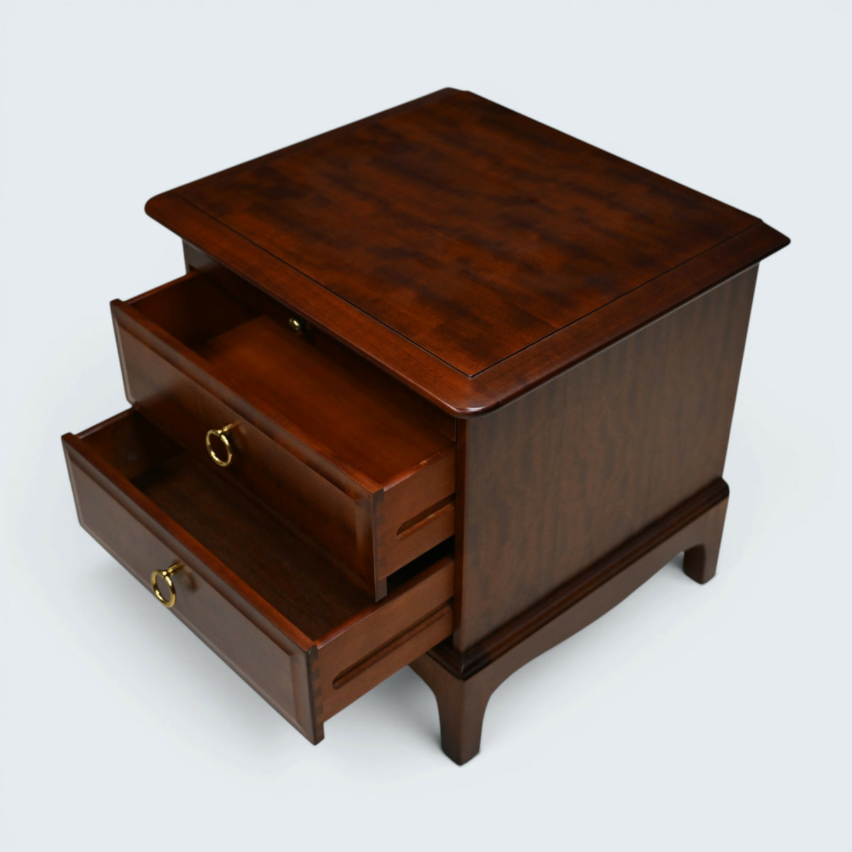 Stag Minstrel Bedside Cabinet 2 Drawers Pull Out Tray VGC FREE UK Delivery