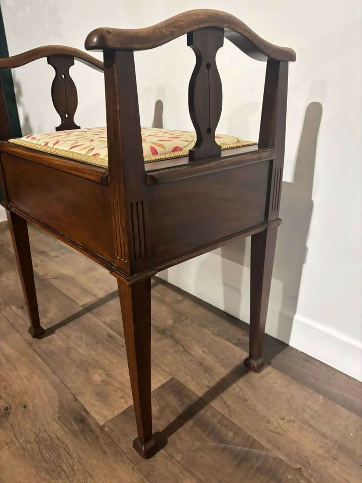 Edwardian mahogany piano stool1