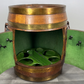 Drink Cabinet Vintage French Style Oak Brass Trim Barrel Carved Storage LOT 3900