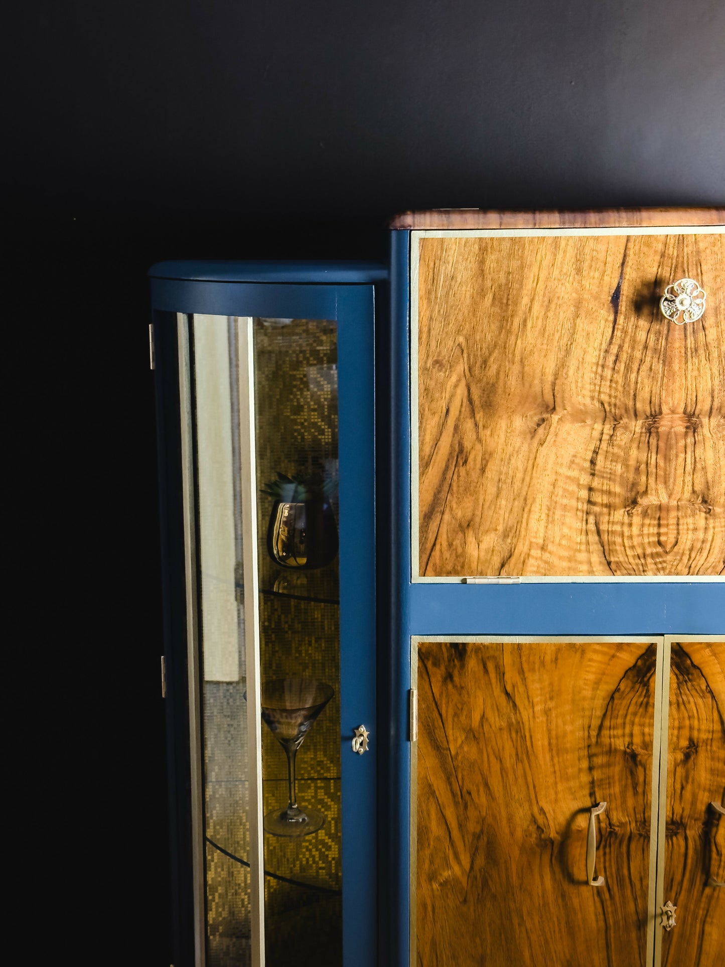 Art Deco Style Cocktail Cabinet/ Display Cabinet