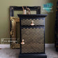 Black & Gold Peacock Bedside Table