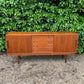 Danish Teak Mid Century Sideboard with Sliding Doors by Clausen and Son