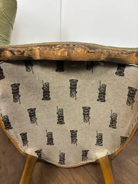 Pair Of Reproduction Upholstered Bedroom Chairs