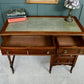 Edwardian Mahogany Writing Desk - Kneehole Desk with Green Leather