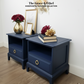 Stag cubby bedside cabinets in navy blue