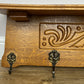 Coat Rack Vintage French Carved Oak Wall Mounted 6 Hooks Rack Hanger LOT 6366