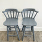 Set Of 2 Grey Hand painted Bar Stools