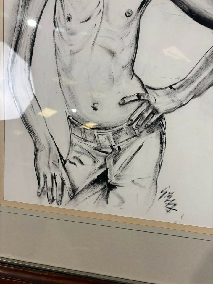 Charcoal Drawing - Young Mick Jagger by Geoffrey Bernard