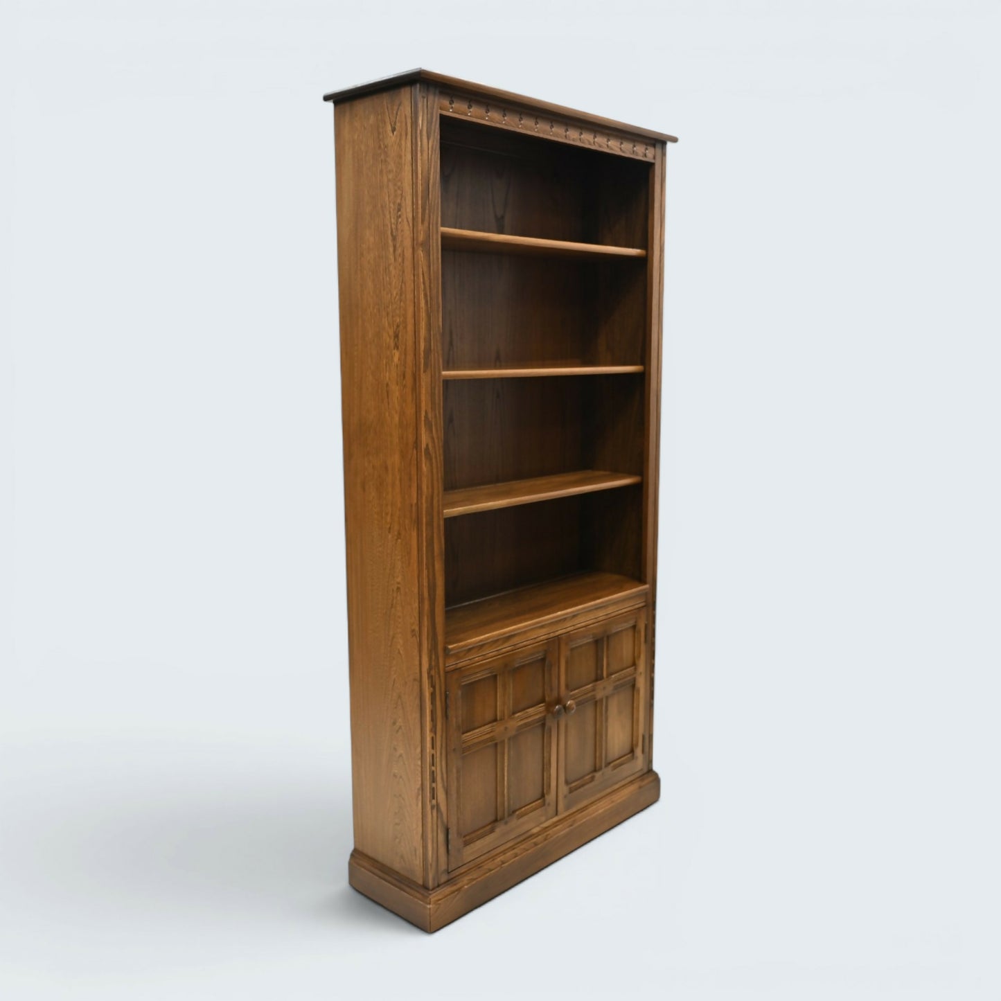 Ercol Wide Tall Bookcase Display Cupboards Golden Dawn Finish FREE UK Delivery*