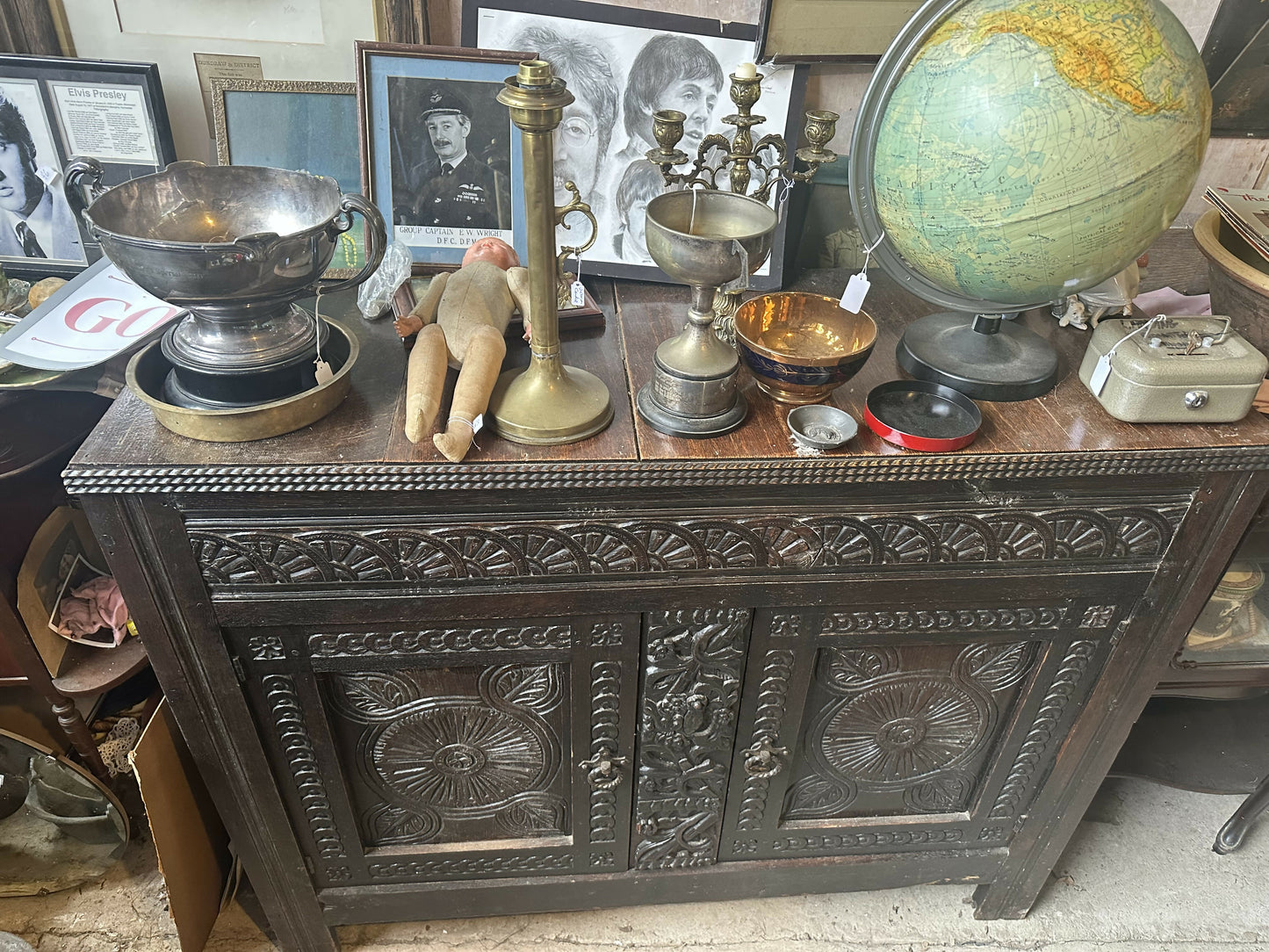 Gothic Carved Antique Sideboard