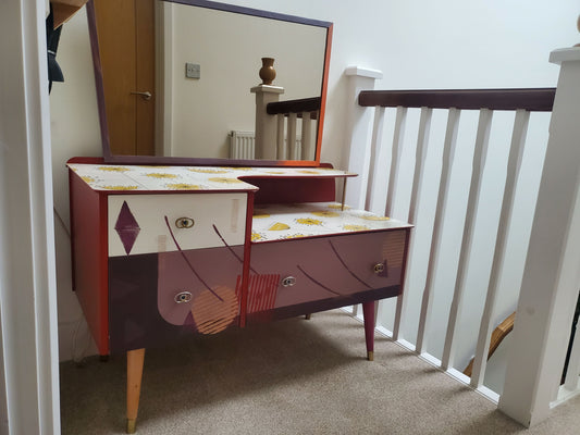 Upcycled mid century dressing table
