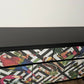 Solid Oak Vintage Sideboard Upcycled Painted Black. Animal Bird Geometric Print