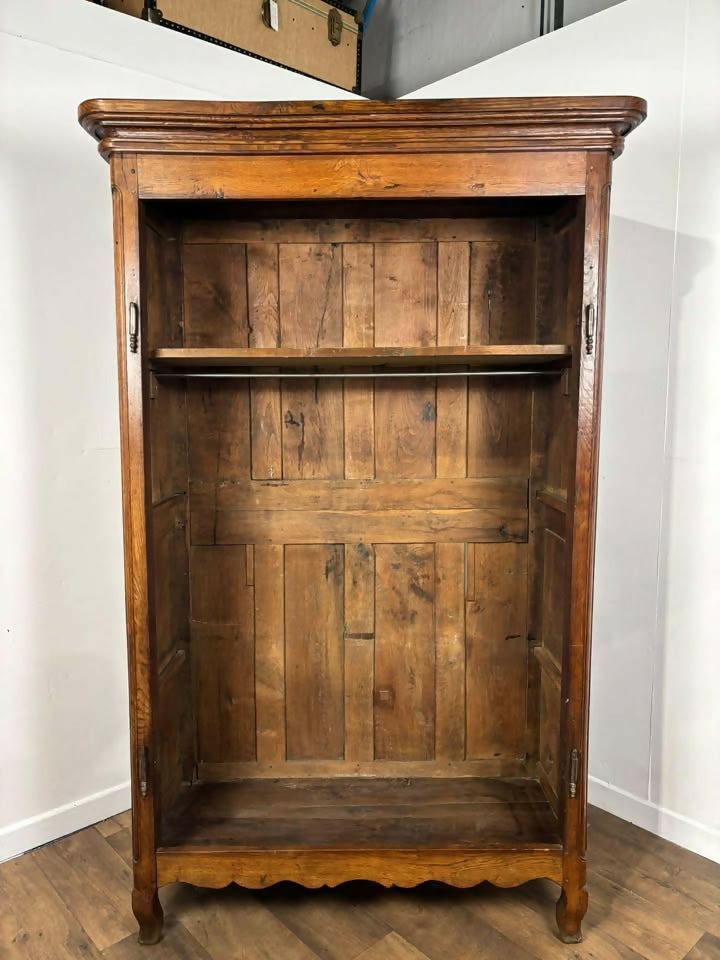 Antique French Oak Two Door Armoire / Wardrobe