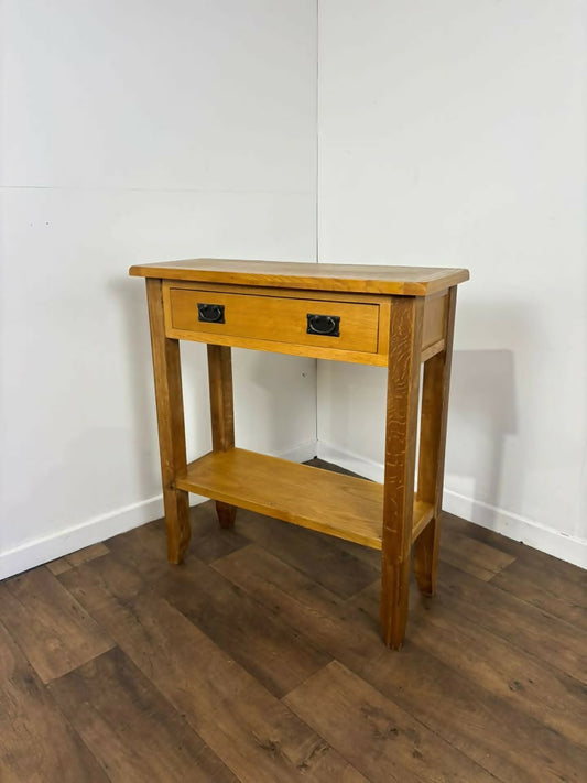 Modern Solid Oak Tall Console Table