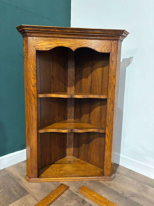 Oak Open Corner Wall Cabinetc