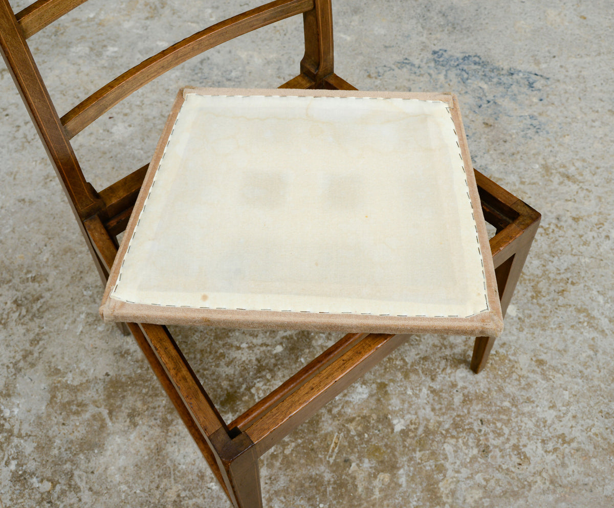 6 Edwardian Mahogany Dining Chairs with Drop in Seats