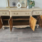 French Provincial Oak Buffet • Carved Details, Original Hardware, Satin Finish