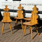 Vintage Set Of Elm Dining / Kitchen Chairs By Cepelia