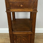 Bedside Table Antique French Style Marble Top Oak Cabinet Nightstand LOT 6236