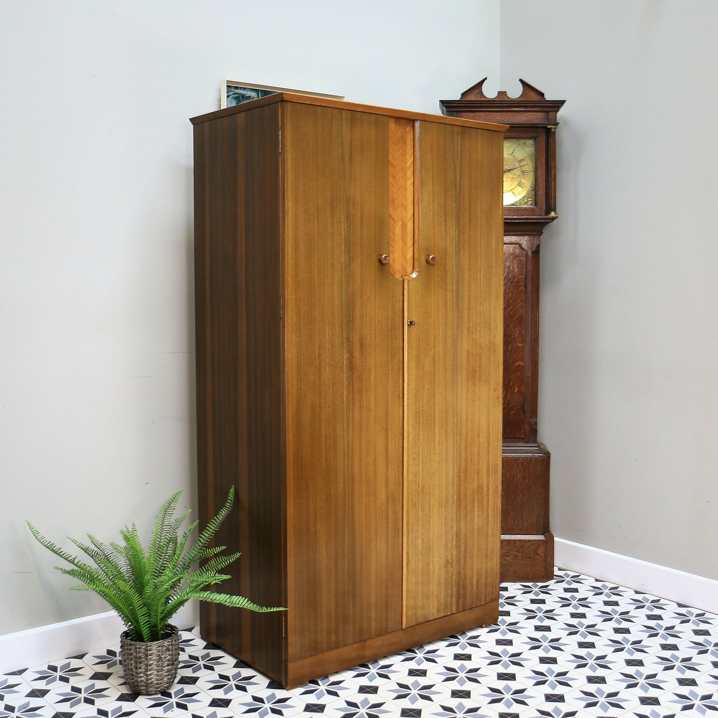 Uniflex Gents Double Fitted Wardrobe in Walnut Retro Mid Century