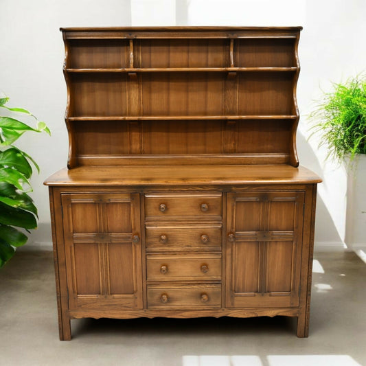 Ercol Vintage Sideboard Dresser 4 Drawers 2 Cupboards 2 Piece FREE UK Delivery