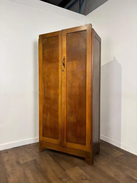 Vintage Oak Veneer Double Door Fitted Wardrobe