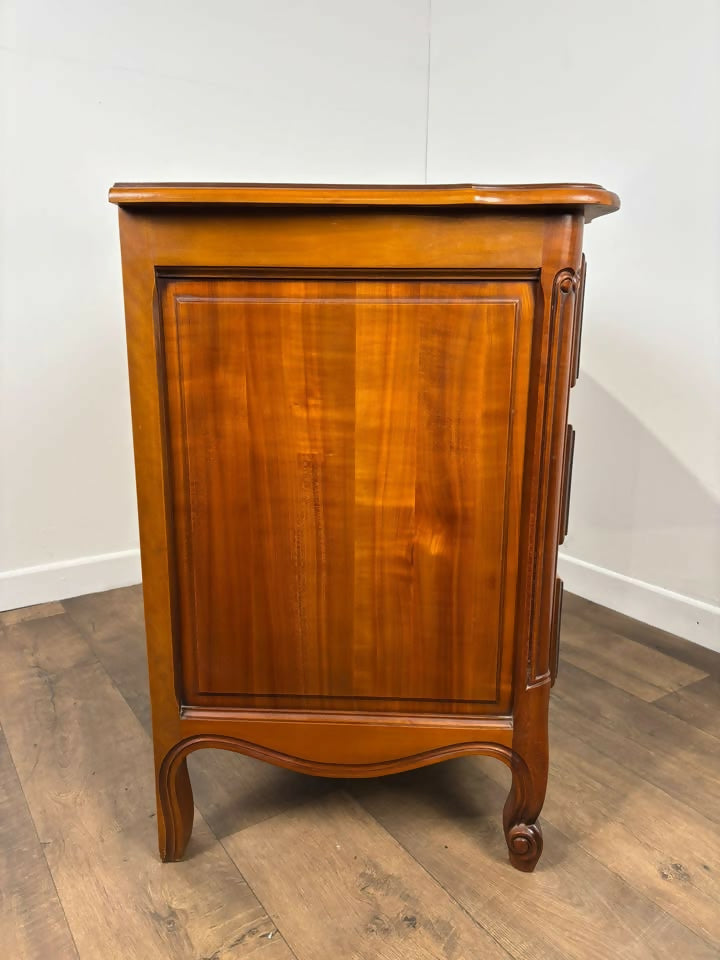 French Style Three Drawer Mahogany Bedroom Chest