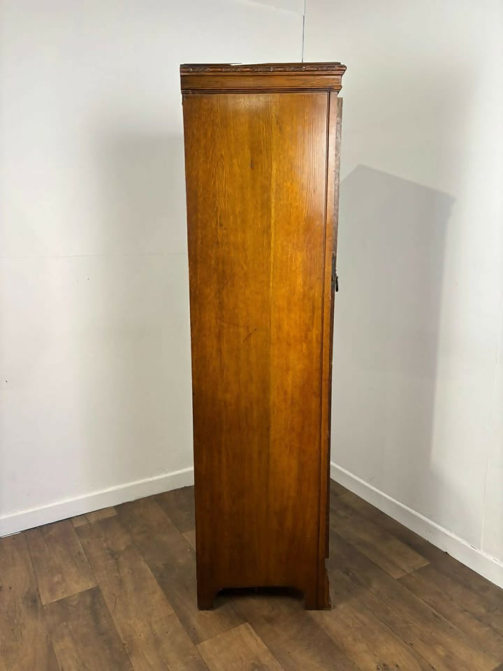 Vintage Oak Hall / Bachelor’s Wardrobe – Compact Single Door Hanging Cupboard