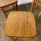 Mid-Century Set of Four Oak Stools