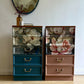 Pair of G - Plan Chest of Drawers - Hand- Painted Botanical Mural