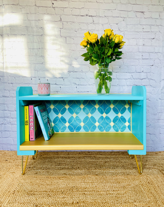 Blue Sideboard Cabinet, Bookshelf, Drinks Display Cabinet