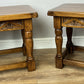 Pair of Bedside Tables Vintage French Oak Nightstands Carved Cabinets LOT 6212
